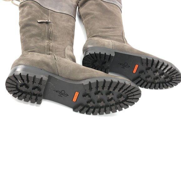 Cole Haan Nike Air Waterproof Knee High Boots Weathered Suede Leather Brown Lace - Picture 8 of 16